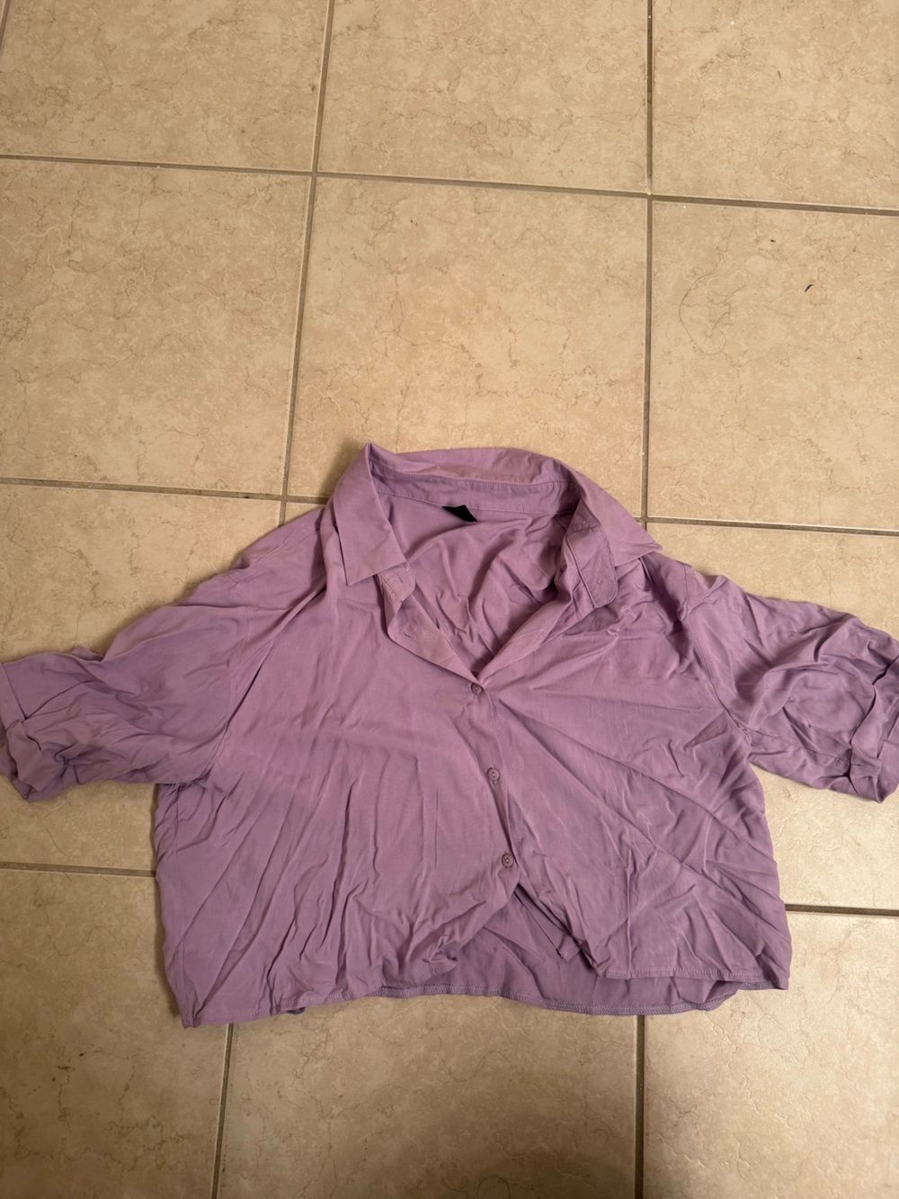SHEIN Lilac Button-Up Top